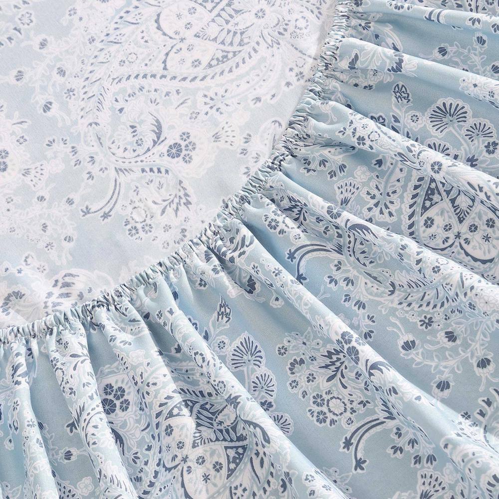 Prairieland Paisley Blue King Microfiber Sheet Set