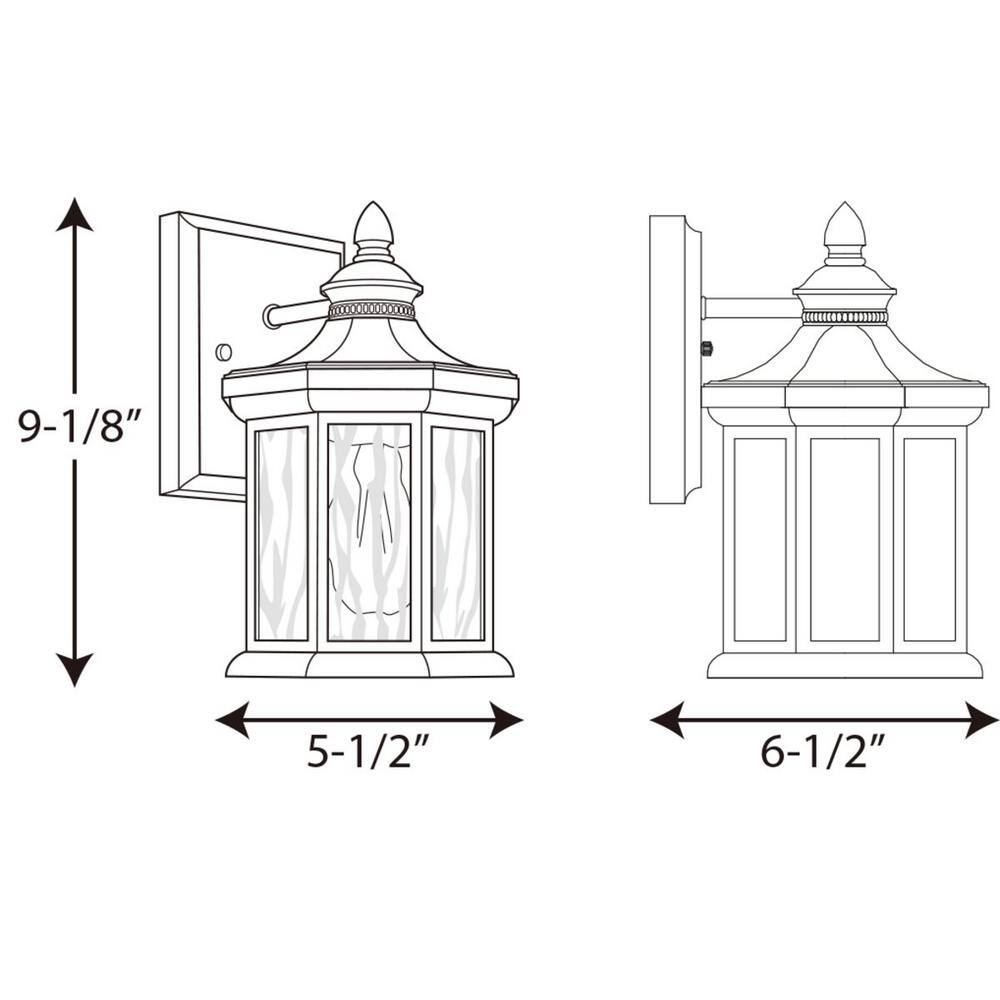 Antique Bronze 9" Outdoor Wall Lantern with Clear Glass
