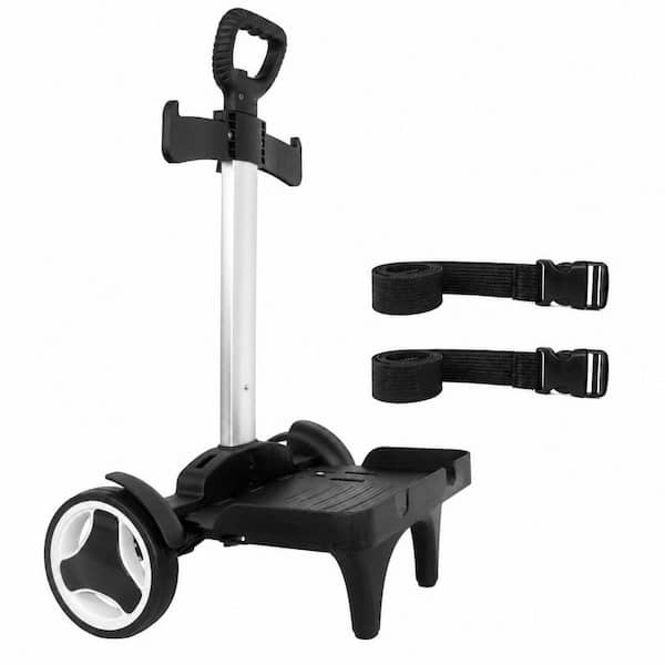 Folding Backpack Trolley, Luggage Cart with Edge Guard Base, Luggage Strap and Noiseless Big Wheels