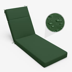 80 in. x 26 in. x 4 in. Outdoor Water-Resistant Replacement Chaise Lounge Seat Cushion Green