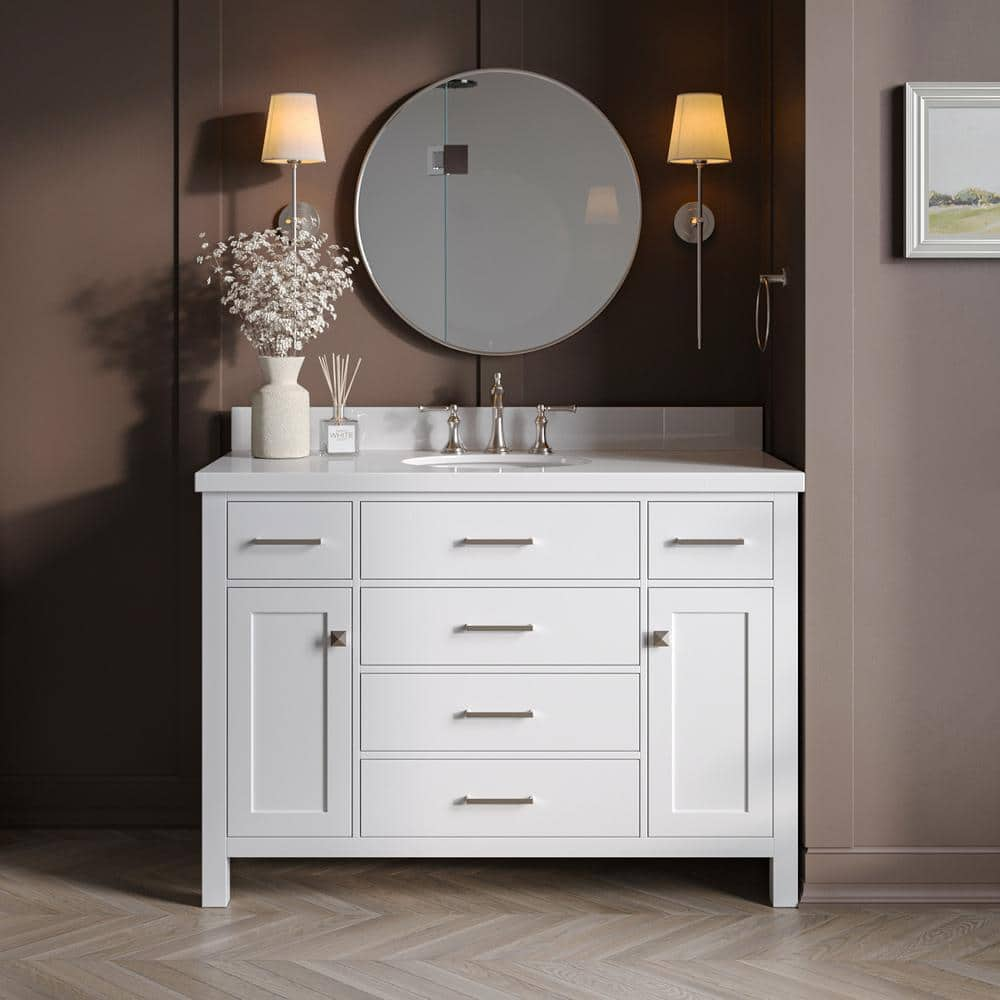 ARIEL Bristol 49 in. W x 22 in. D x 36 in. H Freestanding Bath Vanity ...