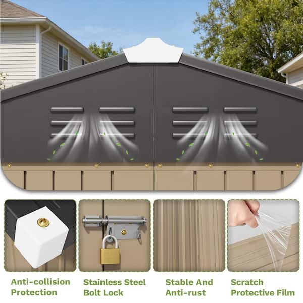 Patiowell 6 ft. W x 4 ft. D Floor Frame Included Outdoor Storage