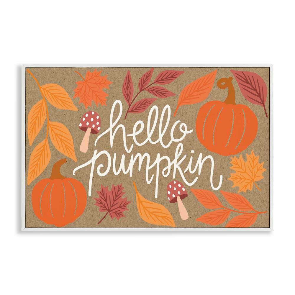 Rustic Hello Pumpkin by Taylor Shannon Designs White Framed Nature Giclee Art Print 20 in. x 30 in. price history on PriceWatchPro