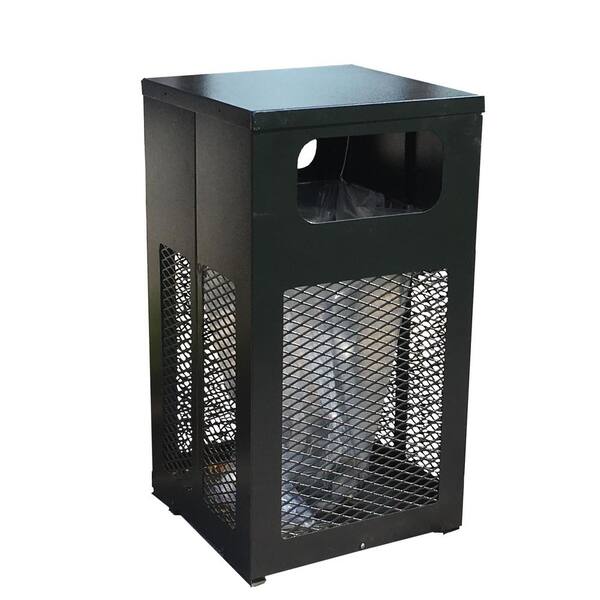 Lasting Impressions 34 Gal. Black Metal Visible Sided Trash Can