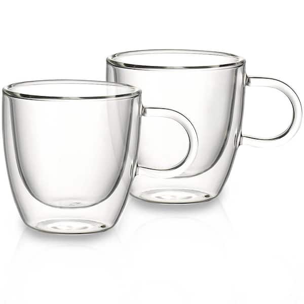 EMERGE Double Wall Transparent Clear, Tea Coffee Bear Mug with  Glass Coffee Tea Cups, for Warm and Cold Beverage: Teacups