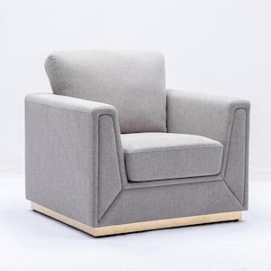 Grey Linen Grey Linen Fabric Armchair set off 1