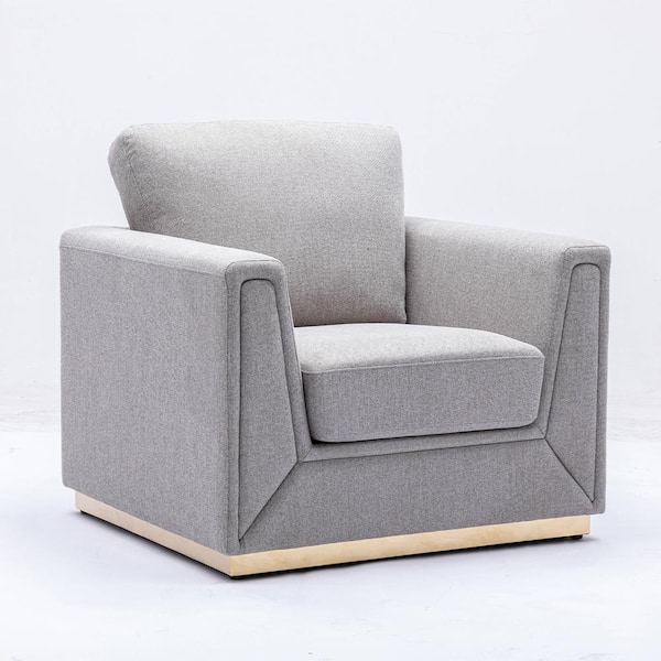 Acme Furniture Grey Linen Grey Linen Fabric Armchair set off 1