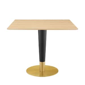 Zinque 36 in. Square Gold Natural Dining Table