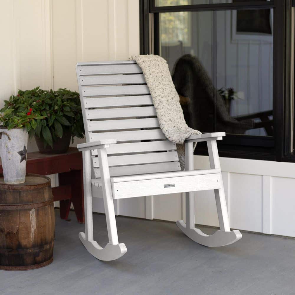 Highwood Weatherly White Recycled Plastic Outdoor Rocking Chair AD