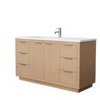 Wyndham Collection Maroni 60 in. W Single Bath Vanity in Light Straw ...