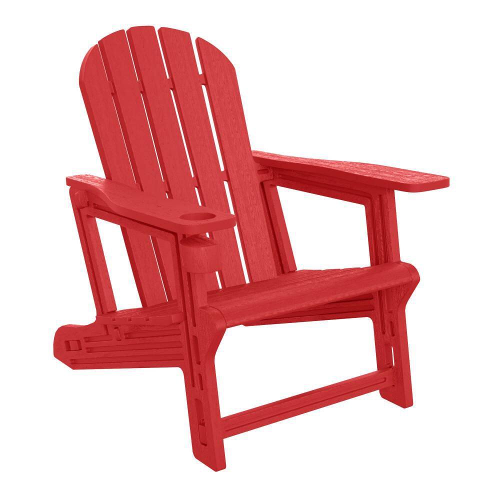 Coastline Red Outdoor Patio All Weather Poly Plastic Adirondack Chair w/ Cup Holder Set of 1 price history on PriceWatchPro