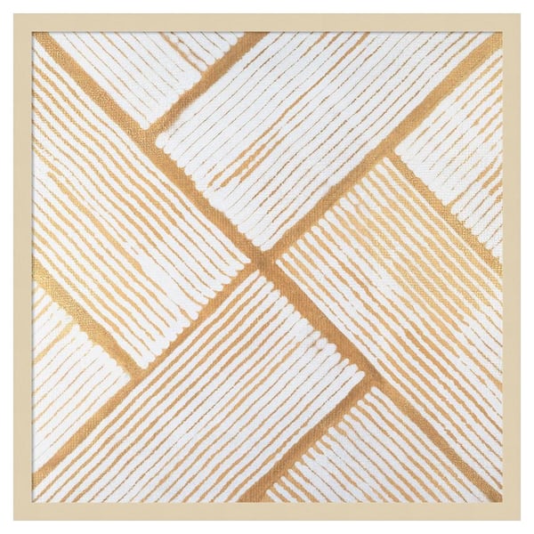 Amanti Art Goldenrod Corduroy I by Vanna Lam 25 in. W x 25 in. H. Wood Framed Wall Art Print Framed in Brown