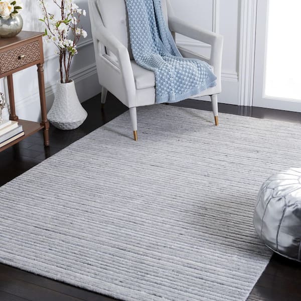 Elements 3 ft. x 5 ft. Gray Striped High-Low Area Rug