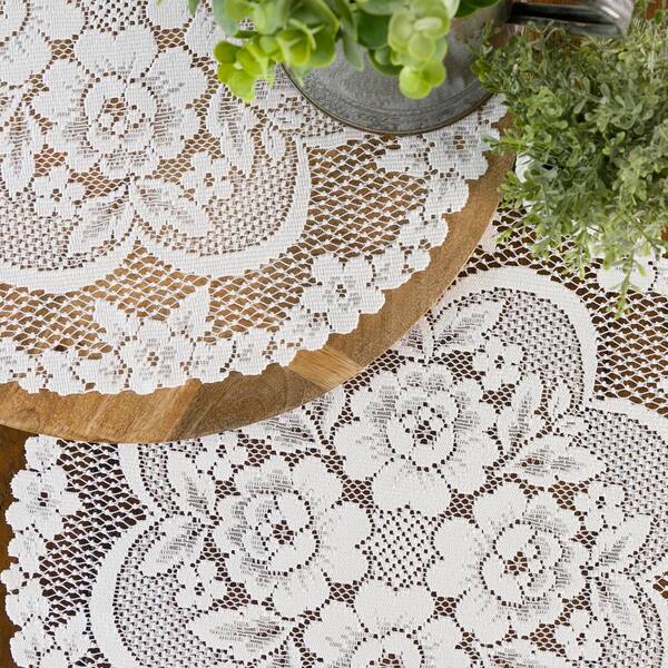 Heritage lace table 2025 runners white 19x50