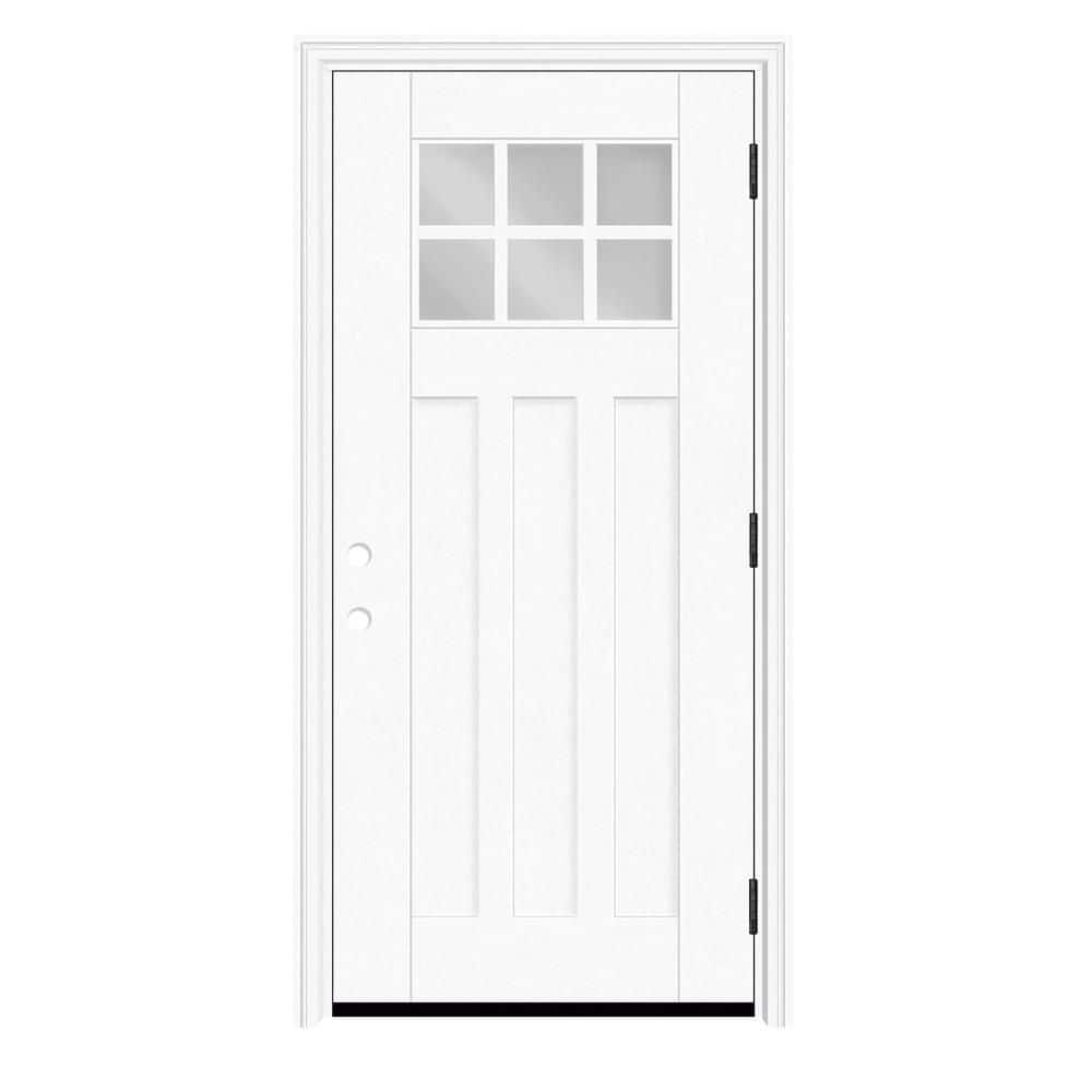 Regency 32 in. x 80 in. LHOS 6 Lite Toplite Clear Glass Unfinished Mahogany Fiberglass Prehung Front Door w/ 6 in. Jamb price history on PriceWatchPro