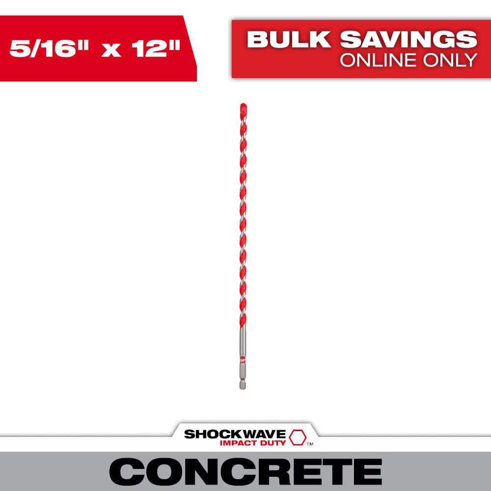 5/16 in. x 10 in. x 12 in. Carbide Hammer Drill Bit for Concrete, Stone, Masonry Drilling price history on PriceWatchPro