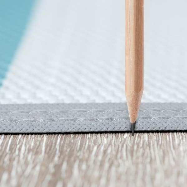 Luna Aqua 8 ft. x 10 ft. Stripes Indoor/Outdoor Area Rug