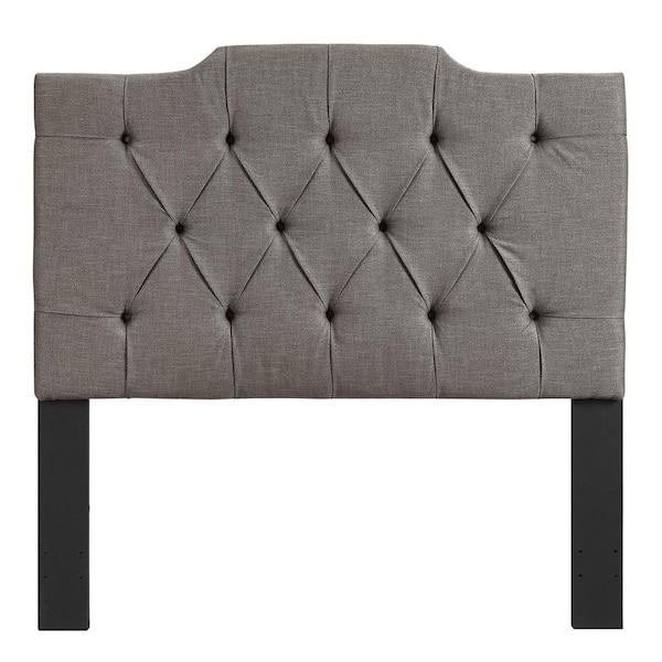 Accentrics Home Gray Queen Size Tufted Upholstered Headboard