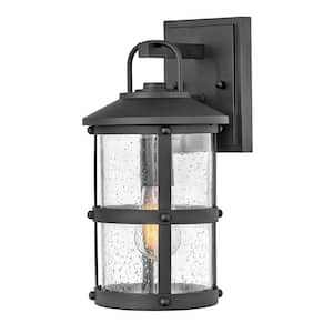 Lakehouse 1-Light Black Hardwired Outdoor Wall Lantern Sconce
