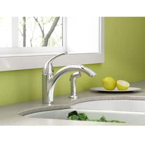 Quince Single-Handle Standard Kitchen Faucet with Side Sprayer 2.2 gpm in Polished Chrome