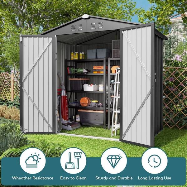 cloudy_moon データロガー K8DL-G16-2 2台セット Lofka 8 ft. W x 6 ft. D Outdoor Storage Metal Shed with Double