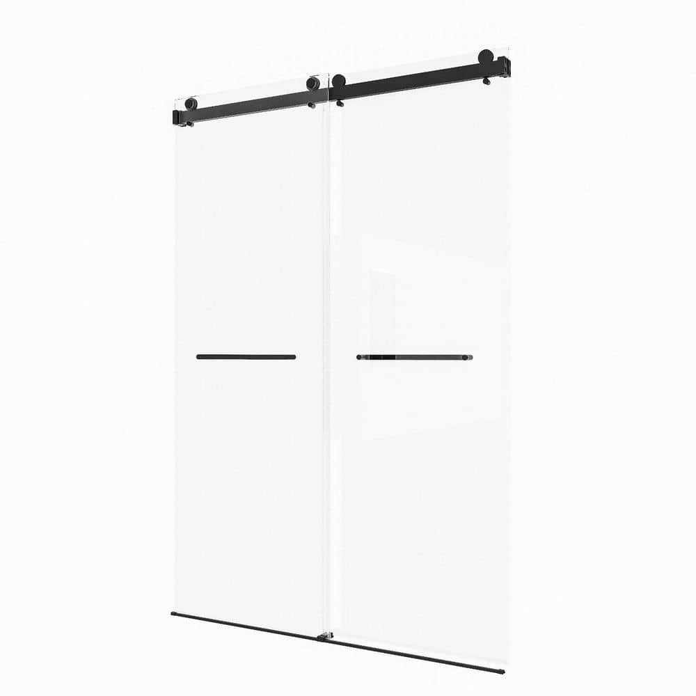 68 in.-72 in. W x 76 in. H Frameless Sliding Shower Door, 8mm SGCC Glass, Explosion-Proof Film, Matte Black price history on PriceWatchPro