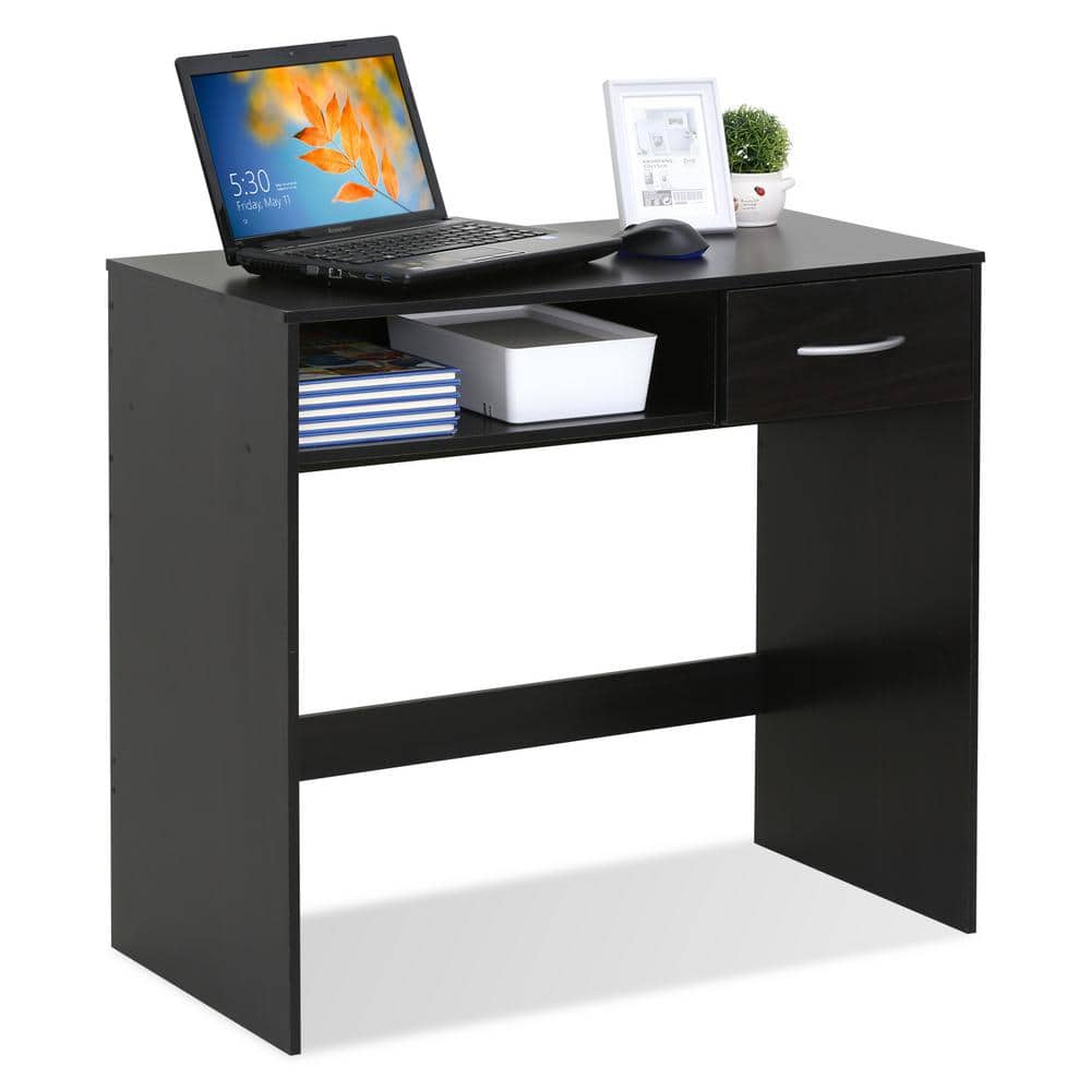 Espresso Wood Computer Desk with Drawer