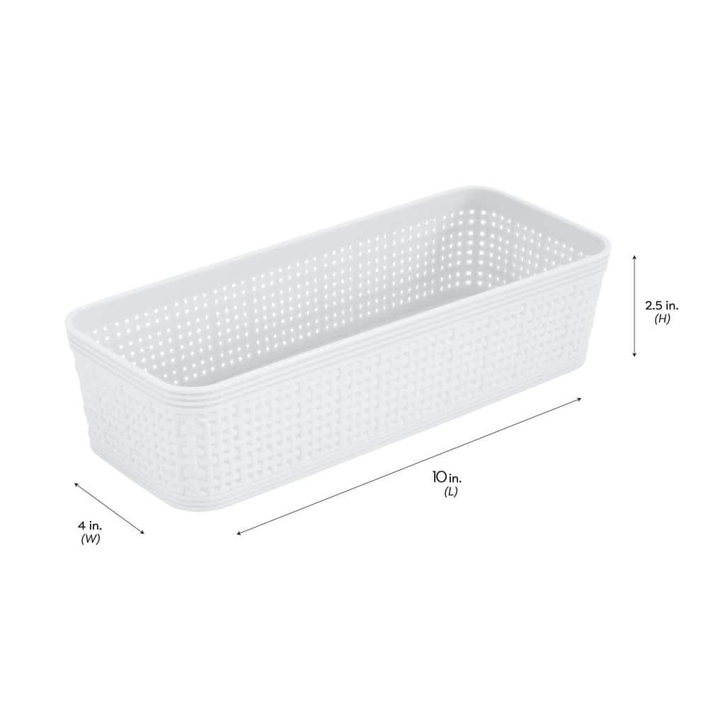 White Plastic Multipurpose Drawer Organizer Set, 10-Pack