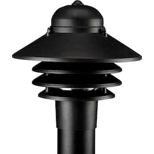 Newport Collection 1-Light Textured Black Clear Prismatic Acrylic Shade Transitional Outdoor Post Lantern Light