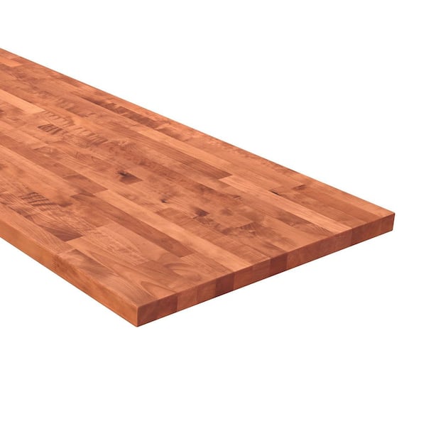 HARDWOOD REFLECTIONS 4 ft. L x 25 in. D Unfinished Birch Butcher Block  Countertop in Cinnamon Stain with Eased Edge