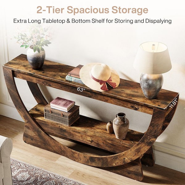 TRIBESIGNS WAY TO ORIGIN Benjamin 63 in. Dark Brown 2-Tier
