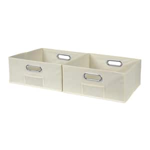 6 in. H x 12 in. W x 12 in. D Brown Fabric Cube Storage Bin 2-Pack