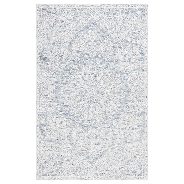 Ebony Gray/Ivory Doormat 3 ft. x 5 ft. Floral Area Rug