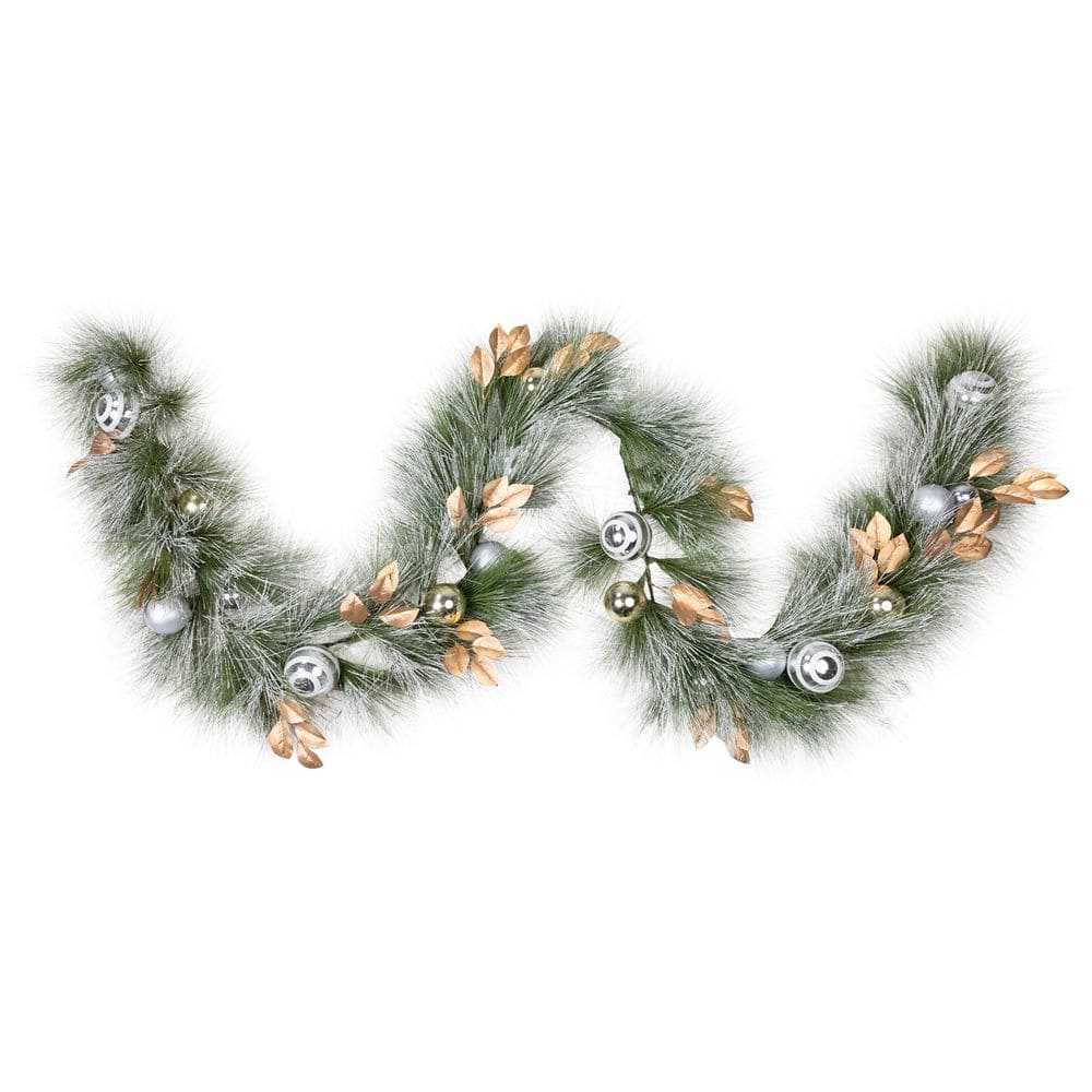 Flocked Pine and Ornaments Artificial Christmas Garland-10 ft. x 15 in. Unlit price history on PriceWatchPro