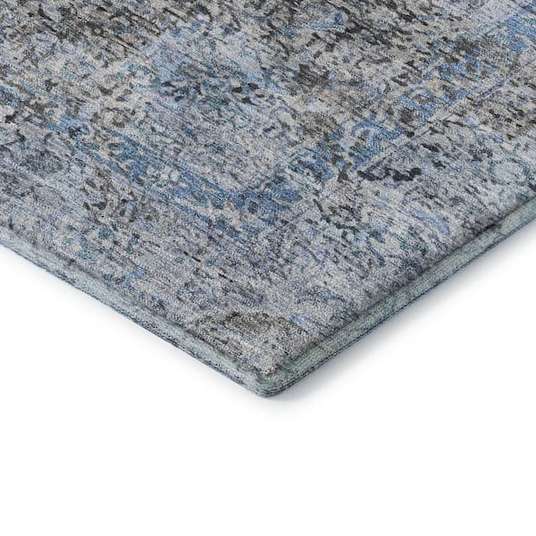 Mayfield Premium Machine Washable Abstract AMF2136 Gray 9 ft. x 12 ft. Area Rug
