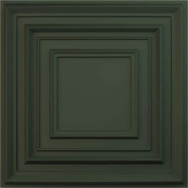 Ekena Millwork 19-5/8-in W x 19-5/8-in H Multiplex EnduraWall Decorative 3D Wall Panel Satin Hunt Club Green