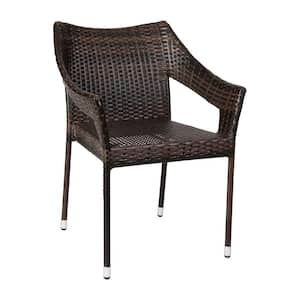 Brown Wicker/Rattan Outdoor Dining Chair (Set of 4)