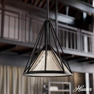 Rafner 1-Light Natural Iron Island Pendant Light with Mercury Glass Shade