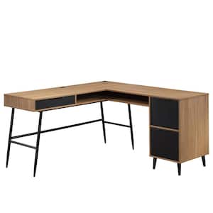 Ambleside 59.055 in. L-Shaped Serene Walnut Computer Desk with Cubbyhole and File Storage