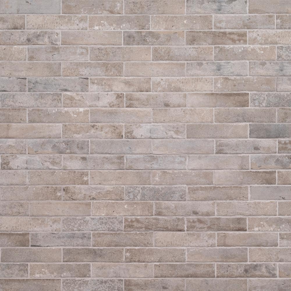 The Tile Life Brick City Grey 2-in x 10-in Matte Porcelain
