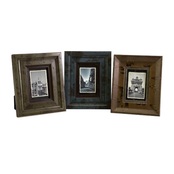 Filament Design Lenor 1-Opening 4 in. x 6 in. Multicolored Picture Frame (Set of 3)