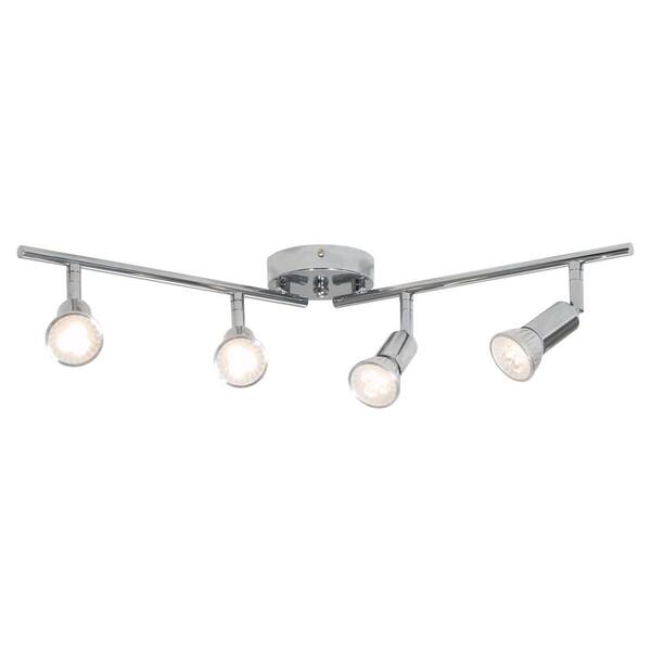 YANSUN 2 ft. 4-Light Brushed Nickel Foldable Flexible Track Lighting ...