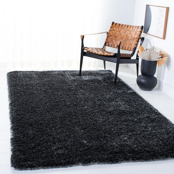 Paris Shag 5 ft. x 8 ft. Dark Gray Solid Flokati Area Rug