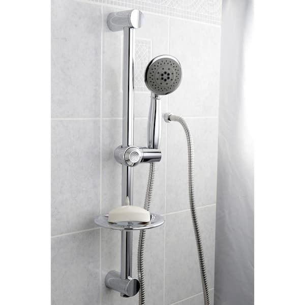 Kingston Brass KX2528SG 24 Shower Slide Bar with Soap Dish Satin Nickel