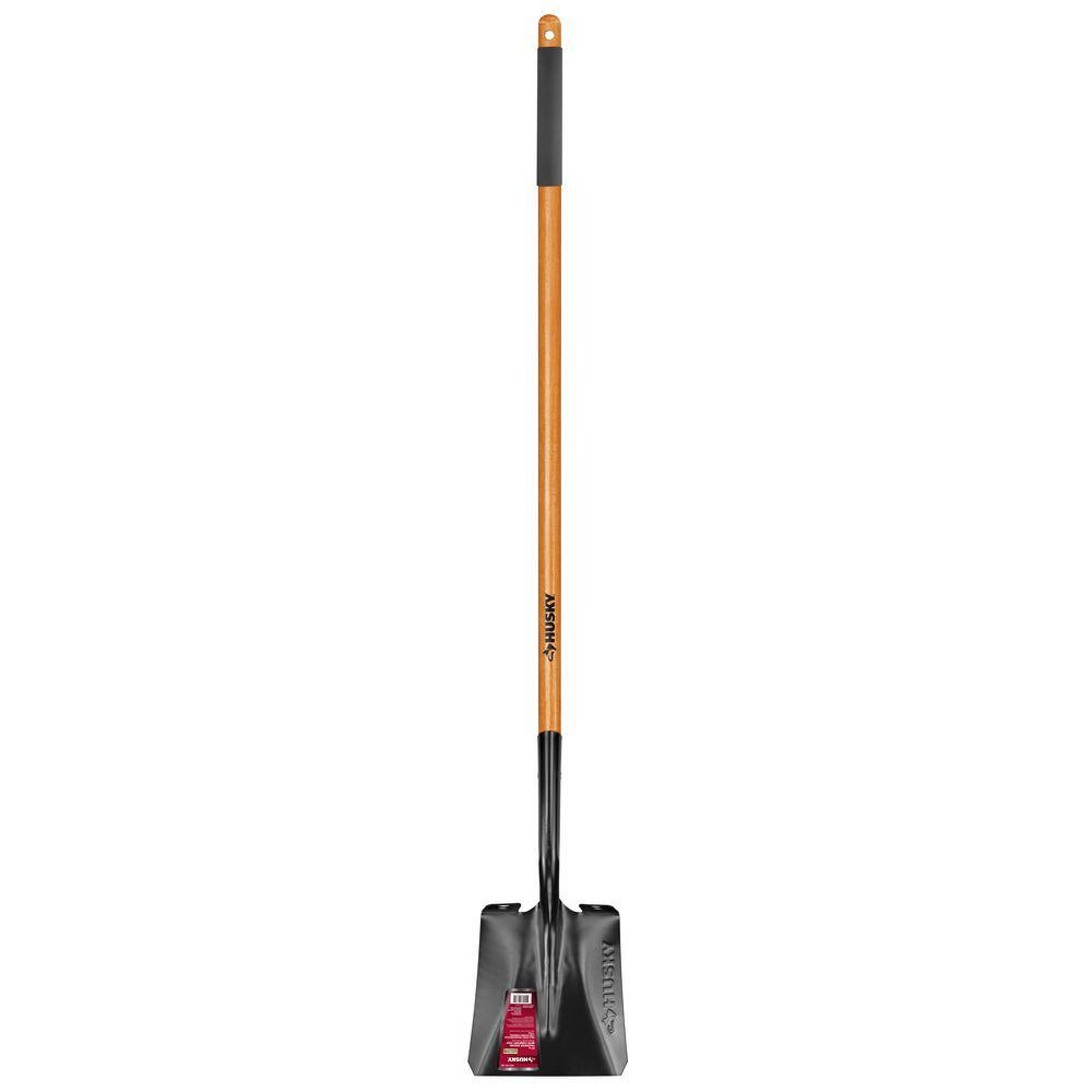 Husky 47 in. L Wood Handle Transfer Shovel with Grip 77417949