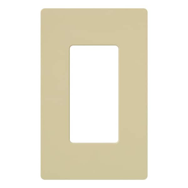 Lutron Claro 1 Gang Wall Plate for Decorator/Rocker Switches, Gloss, Ivory (CW-1-IV) (1-Pack)