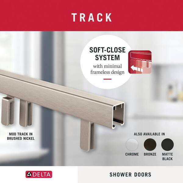 Everly 60 in. x 59-1/4 in. Mod Semi-Frameless Sliding Bathtub Door in Nickel and 1/4 in. (6mm) Droplet Glass