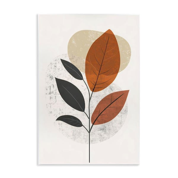 Stupell Industries Autumnal Neutral Leaves by LSR Design Studio Unframed Nature Graphic Art Print 19 in. x 13 in.