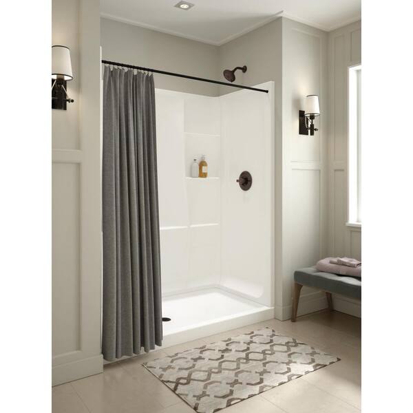 Alcove Shower Kit With Wall, 60 X 32 Bathtub Shower Tray