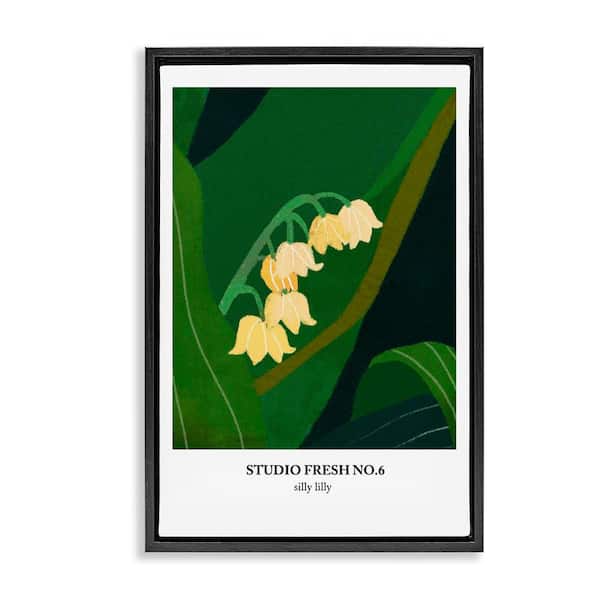 Stupell Industries Silly Lily Studio Poster by Incado Black Floater Frame Nature Graphic Art Print 31 in. x 21 in.